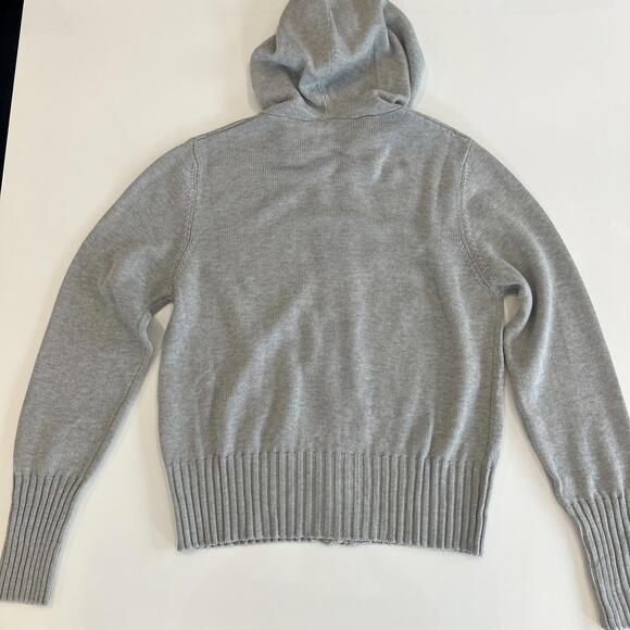 DJERF Avenue Knitted Zip Hoodie Light Grey Size M - Picture 8 of 8